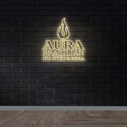 Aura Brazilian Jiu-Jitsu & MMA - Premium Neon Artwork