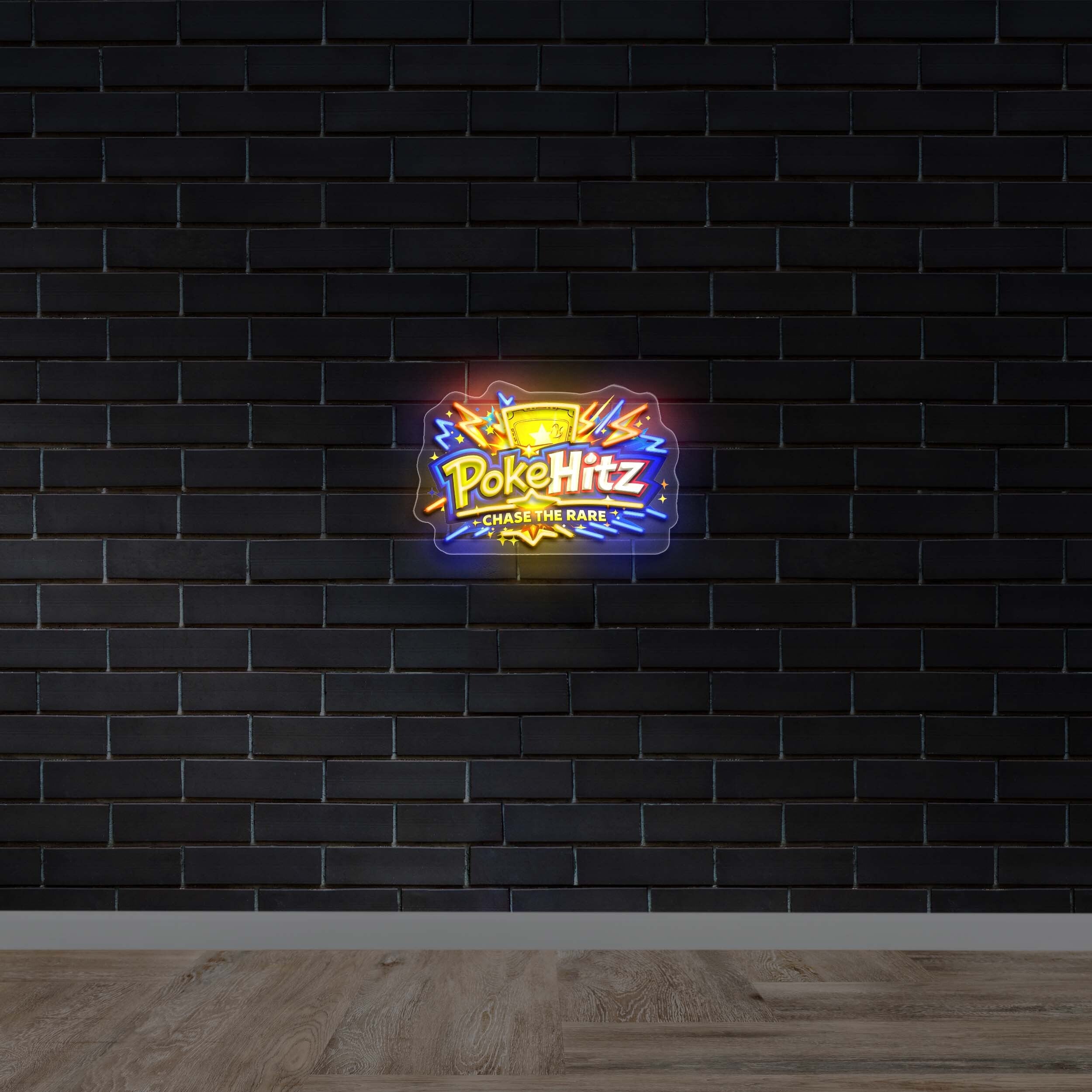 PokeHitz Chase The Rare - Premium Neon Artwork