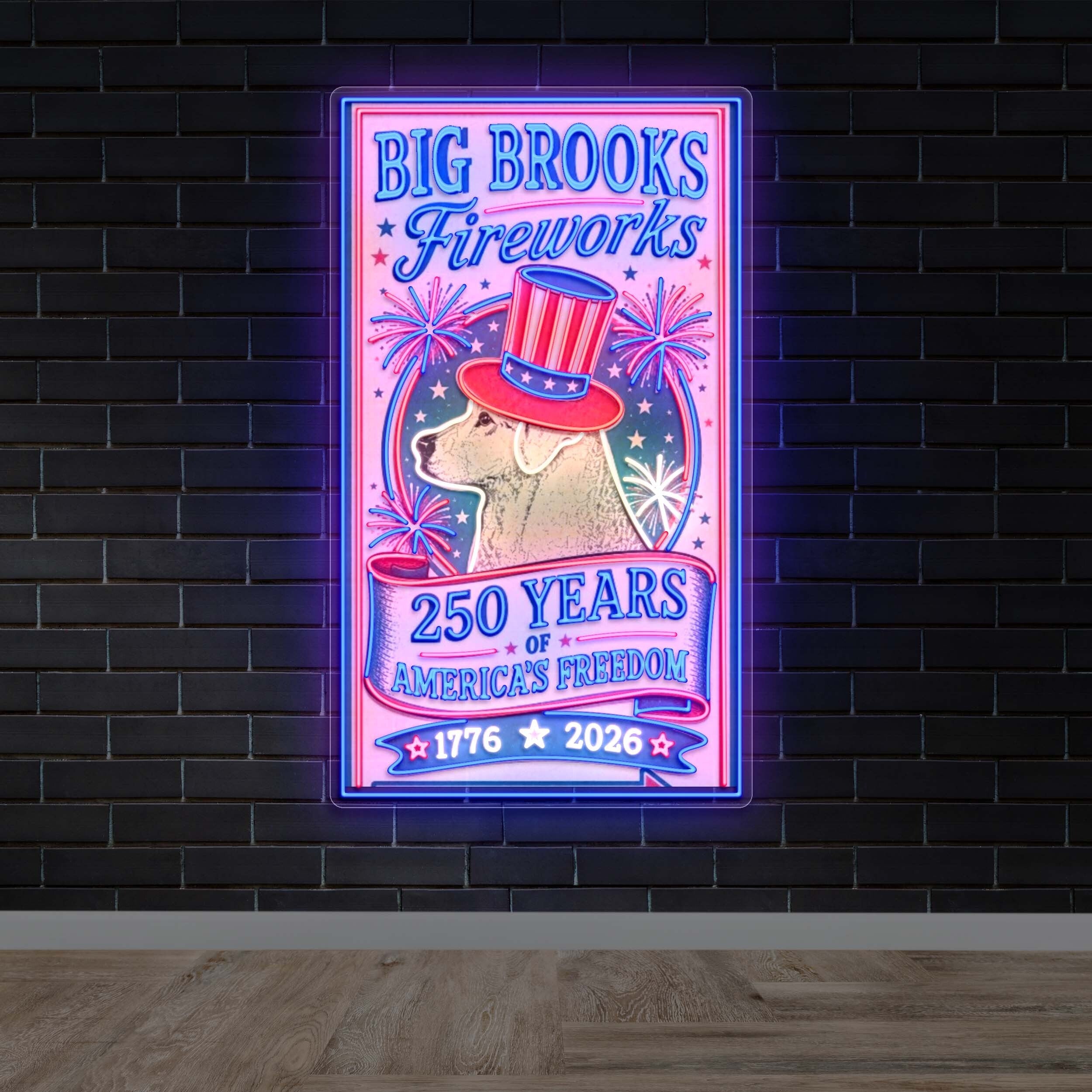 Big Brooks Fireworks - Premium Neon Artwork