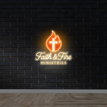 FAITH & FIRE - Premium Neon Artwork