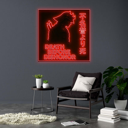 DEATH BEFORE DISHONOR - Premium Neon Artwork
