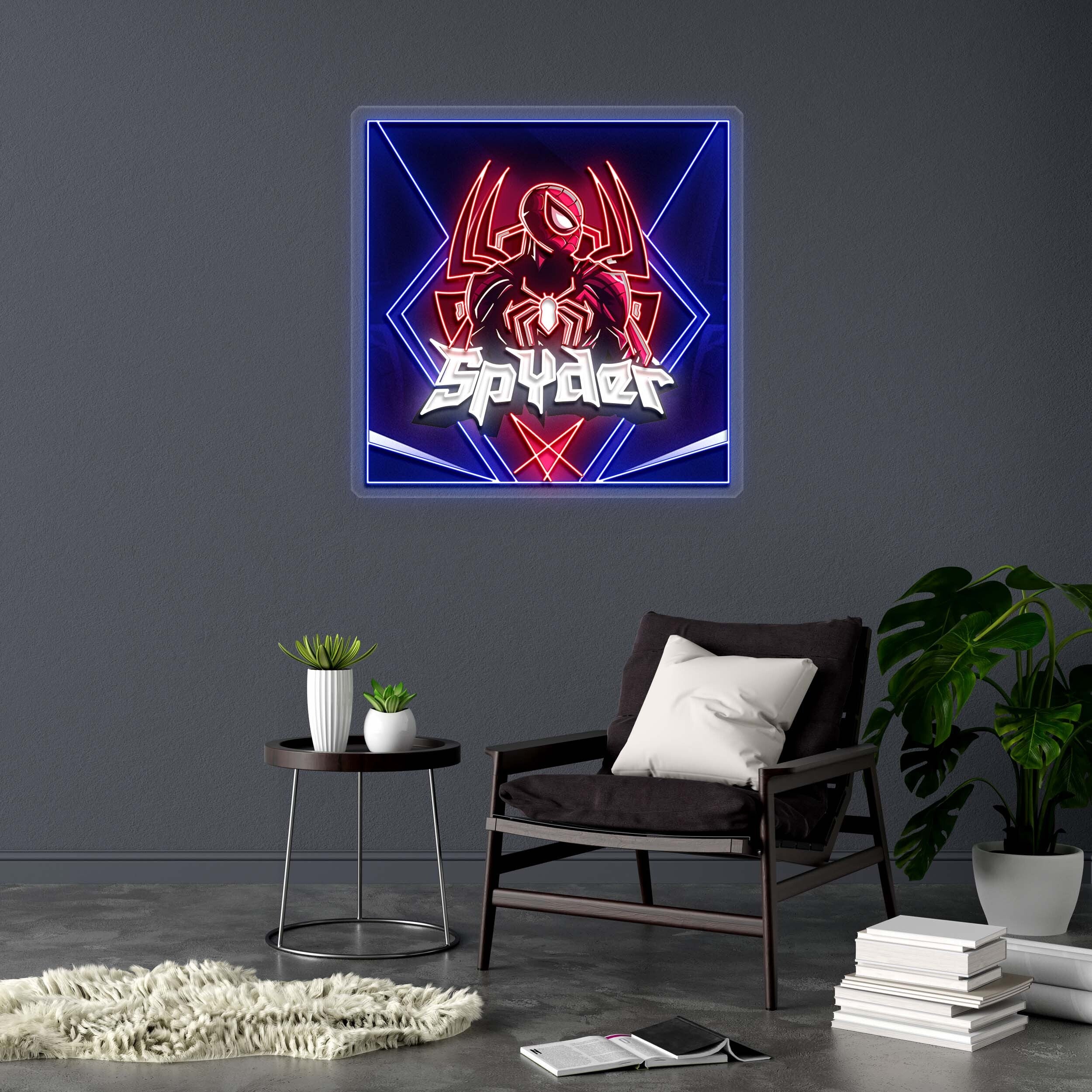 SpYder (with background) - Premium Neon Artwork