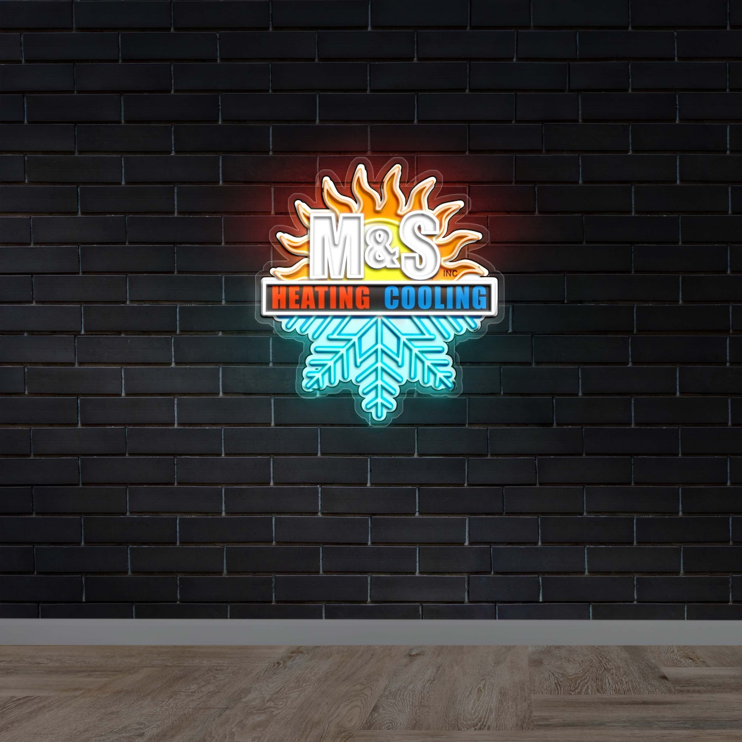 M&S HEATING COOLING - Premium Neon Artwork