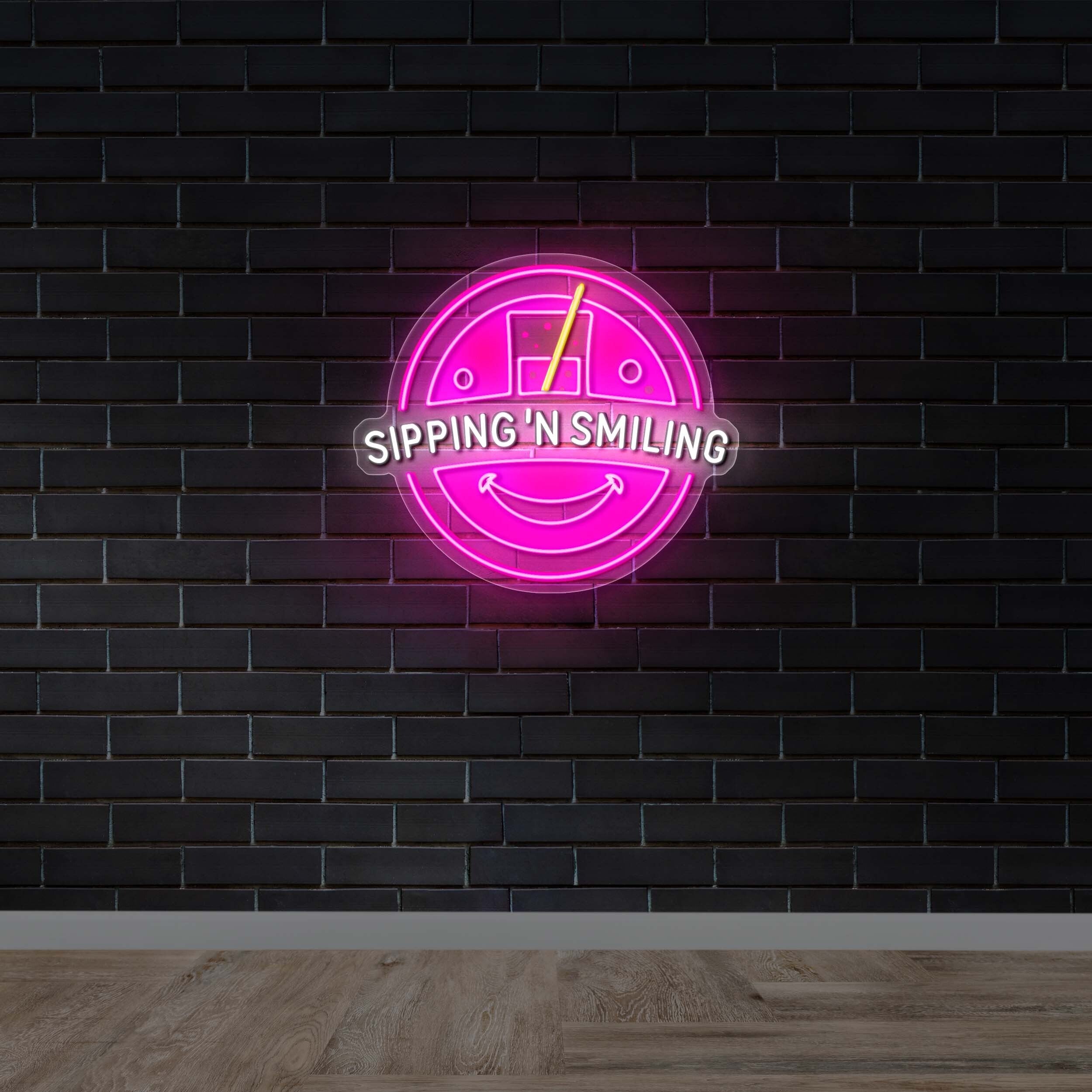 SIPPING 'N SMILING - Premium Neon Artwork