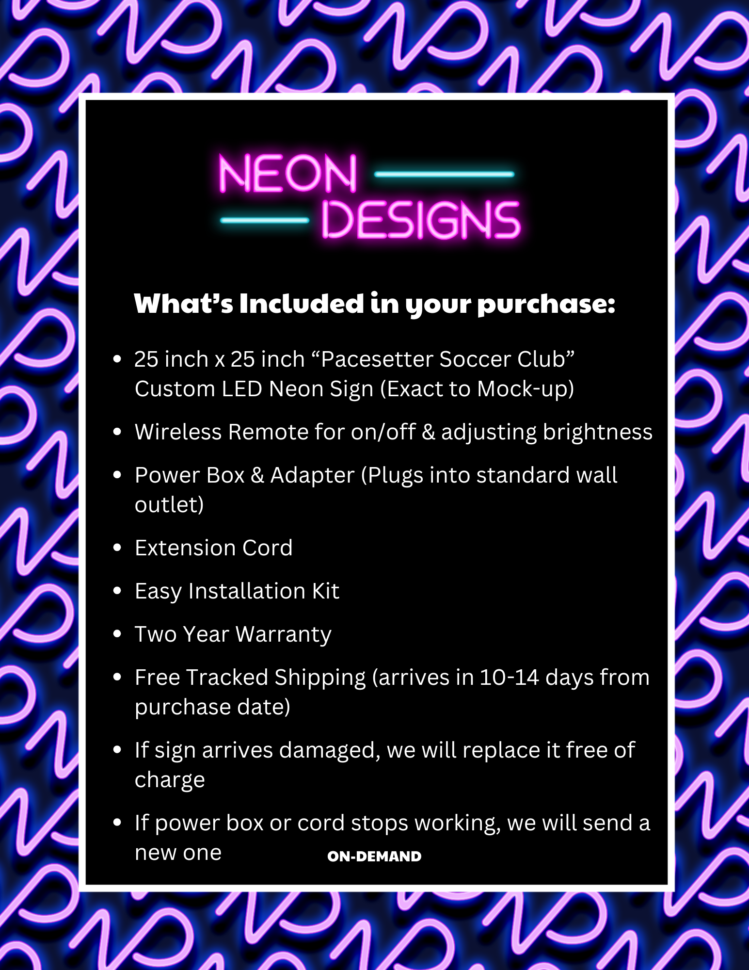 Pacesetter Soccer Club - Premium Neon Artwork