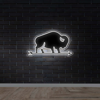 Nebraska Bison Logo Only - Premium Neon Artwork