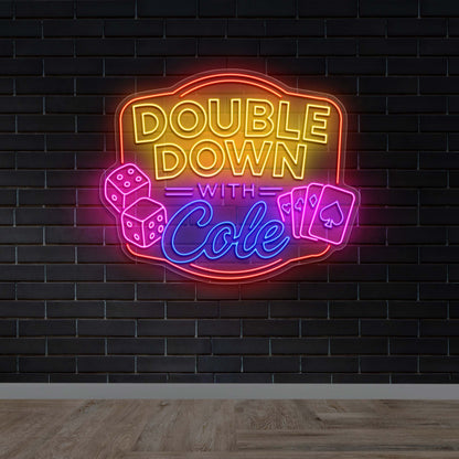 Double Down with Cole - Premium Neon Artwork