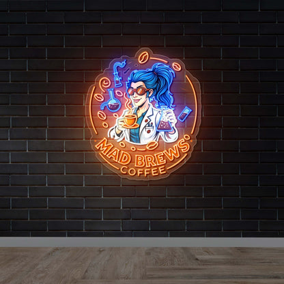 MAD BREWS COFFEE - Premium Neon Artwork