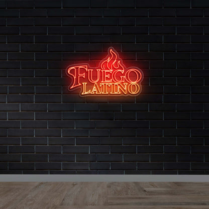 Fuego Latino - Premium Neon Artwork