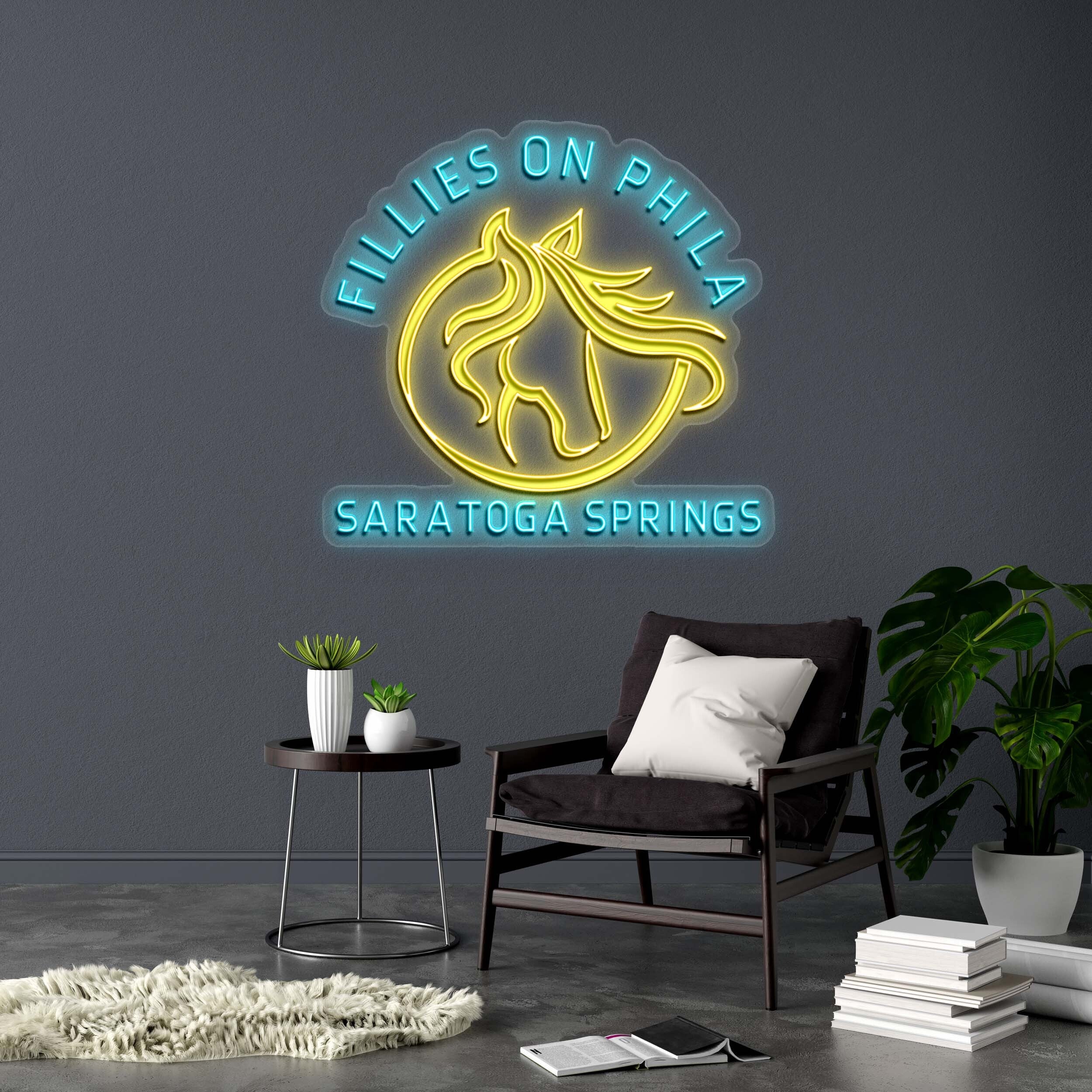 FILLIES ON PHILA SARATOGA SPRINGS - Premium Neon Artwork