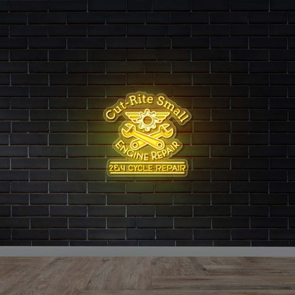Cut-Rite Small Engine Repair - Premium Neon Artwork