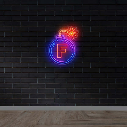 F - Premium Neon Artwork