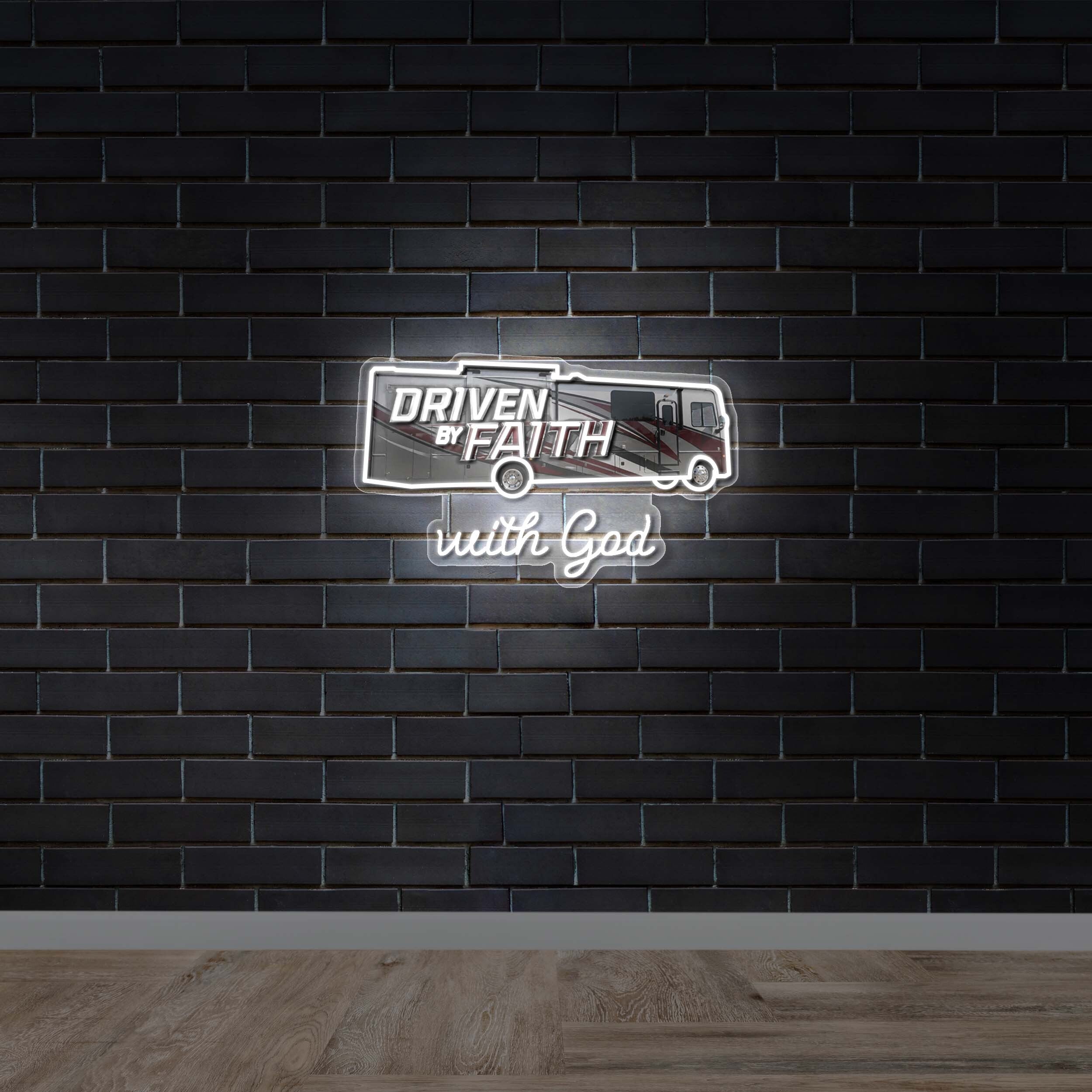 Driven by Faith with God - Premium Neon Artwork