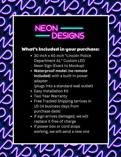 Lincoln Police Department AL - Premium Neon Artwork