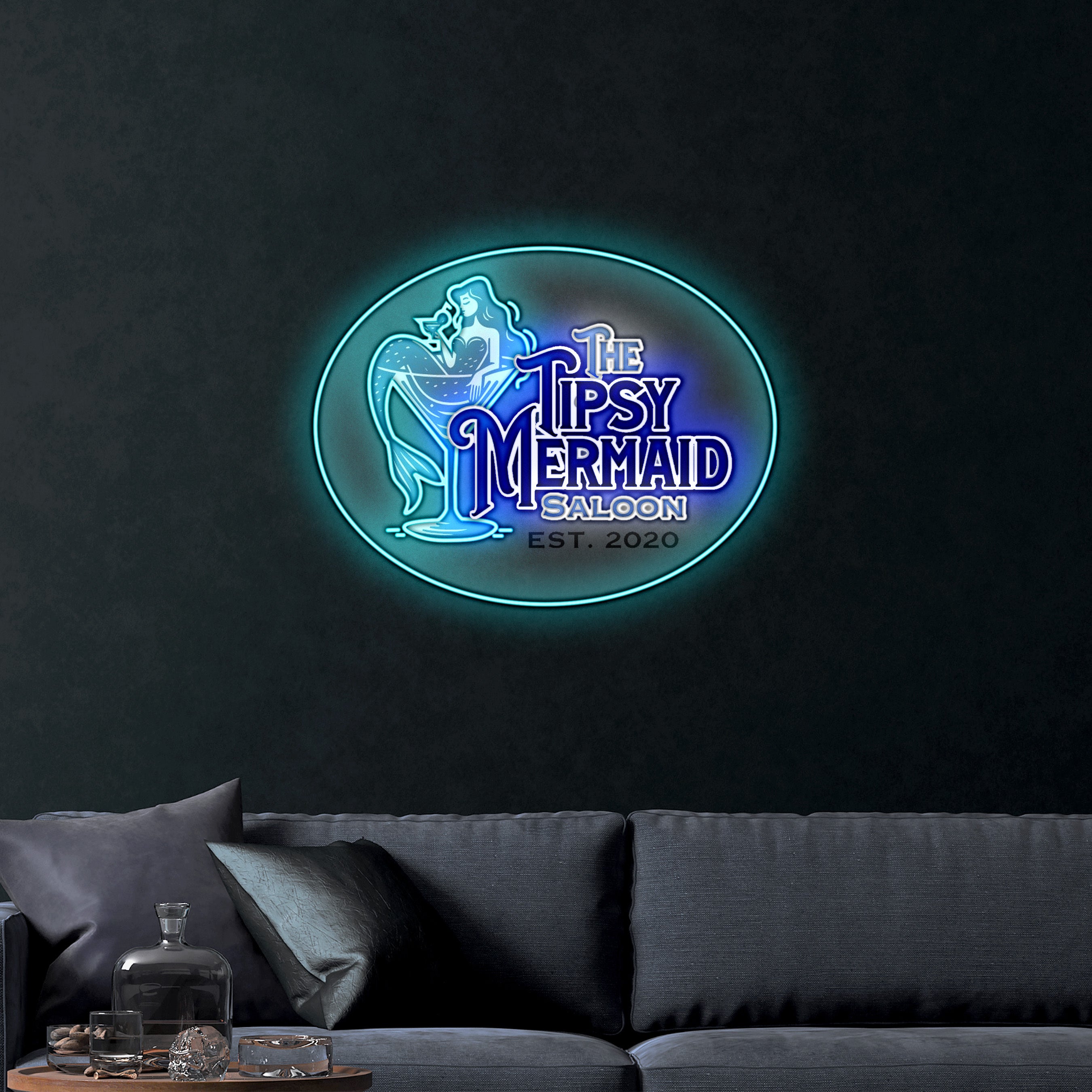 The Tipsy Mermaid – Premium Neon Artwork