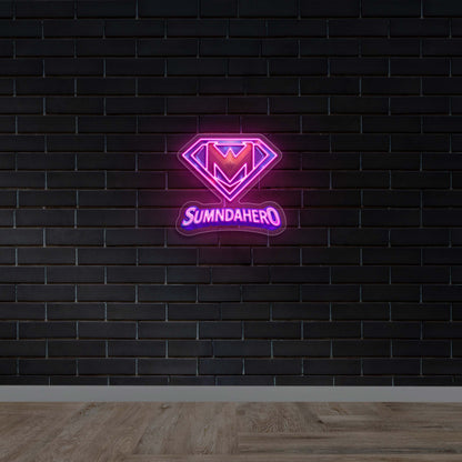SUMNDAHERO logo - Premium Neon Artwork