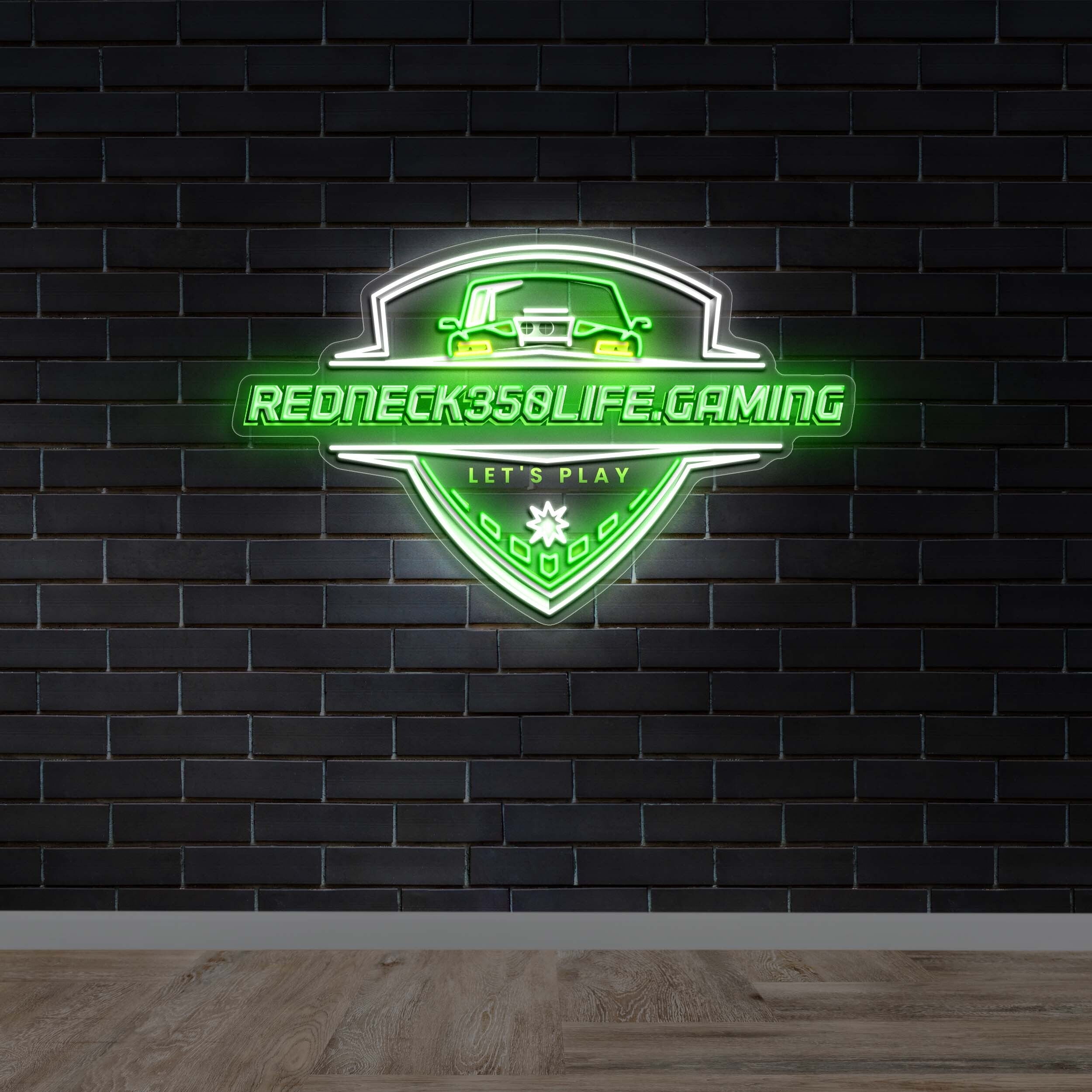 REDNECK350LIFE.GAMING - Premium Neon Artwork