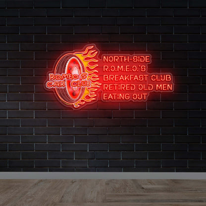 North-Side R.O.M.E.O.'s Breakfast Club - Premium Neon Artwork