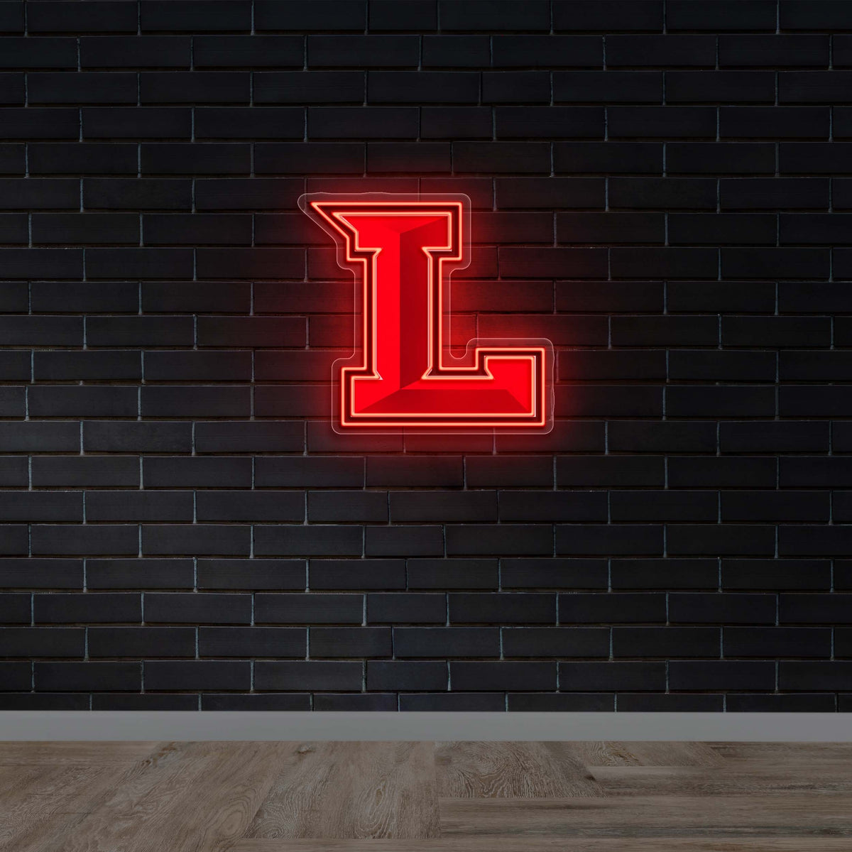 Letter L College Softball Locker Room - Premium Neon Artwork
