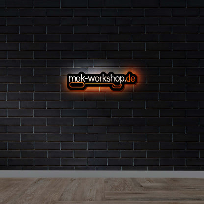 mok-workshop.de (backlit version) - Premium Neon Artwork