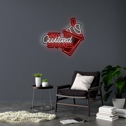 SAVVY CUSTARD SHAKES - Premium Neon Artwork