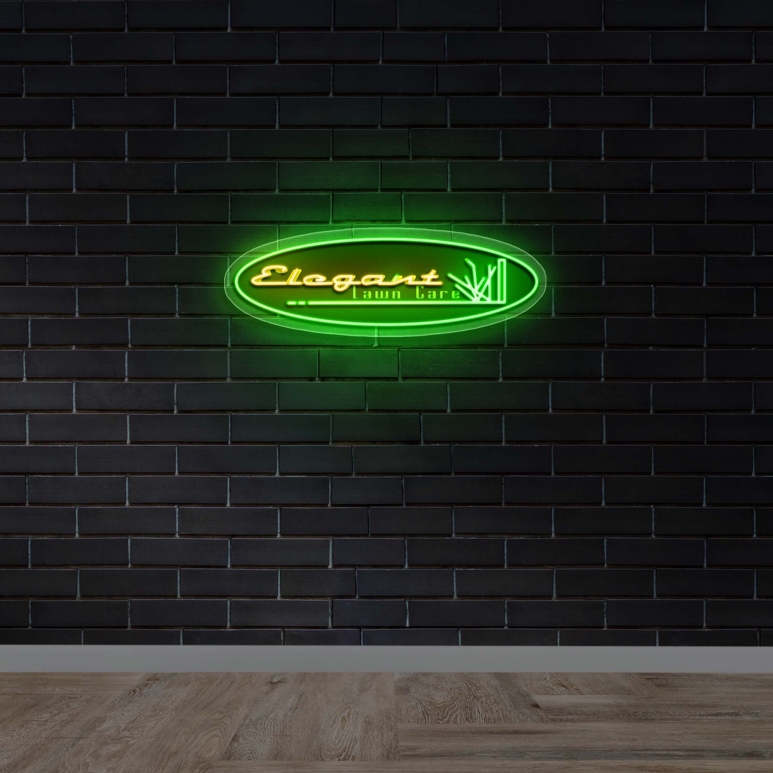 Elegant Lawn Care - Premium Neon Artwork