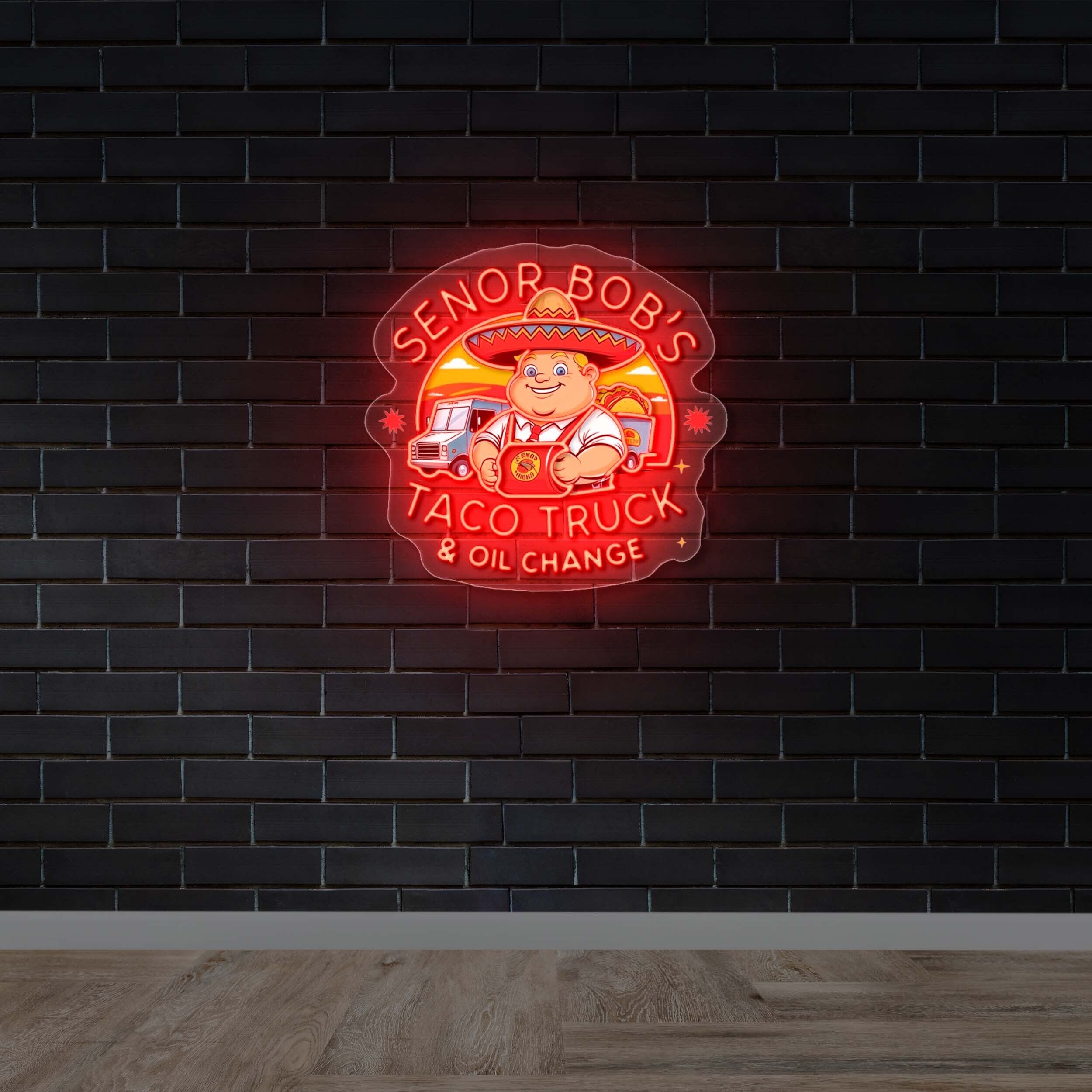 Senor Bob's Taco Truck & Oil Change - Premium Neon Artwork