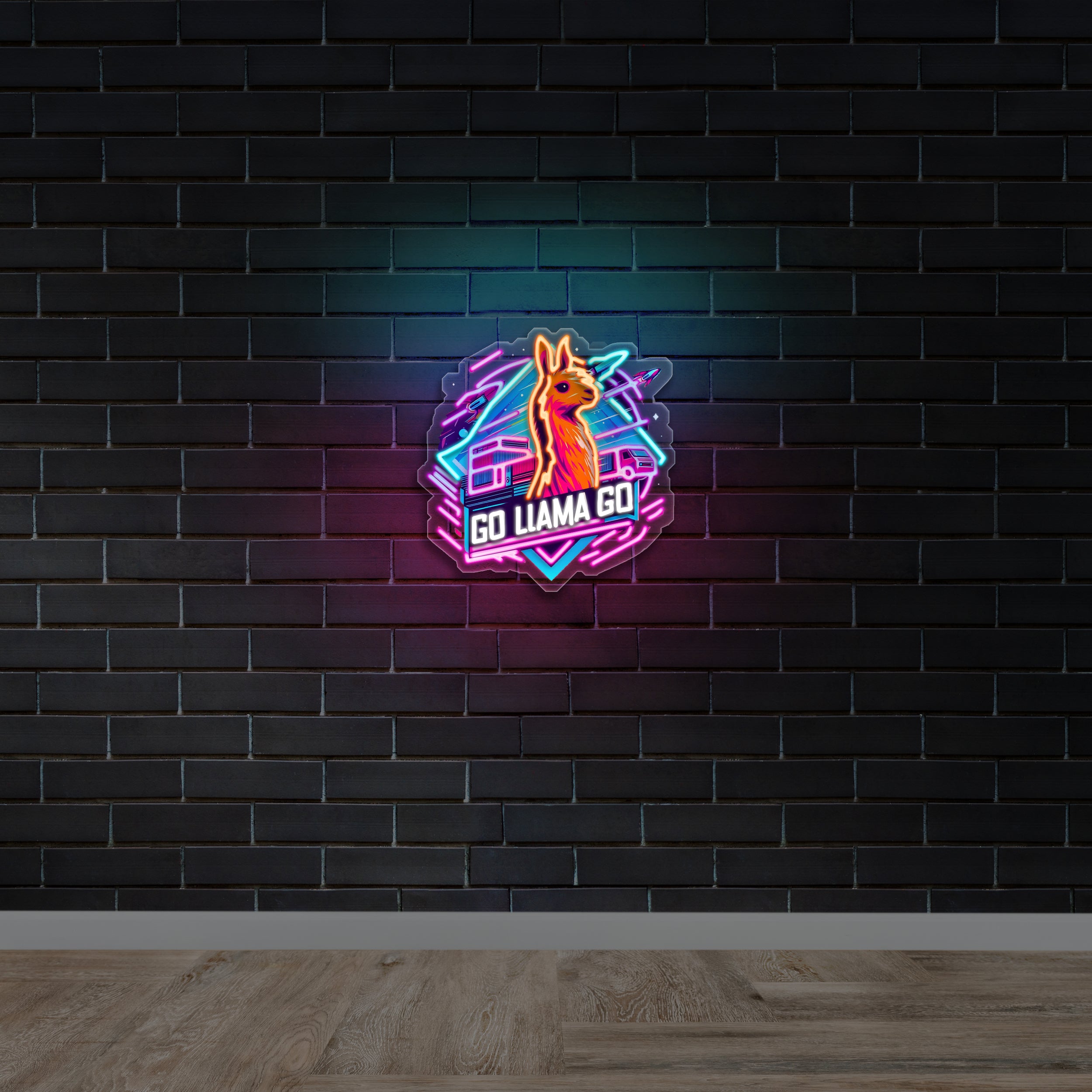 GO LLAMA GO - Premium Neon Artwork