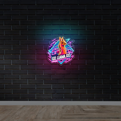 GO LLAMA GO - Premium Neon Artwork