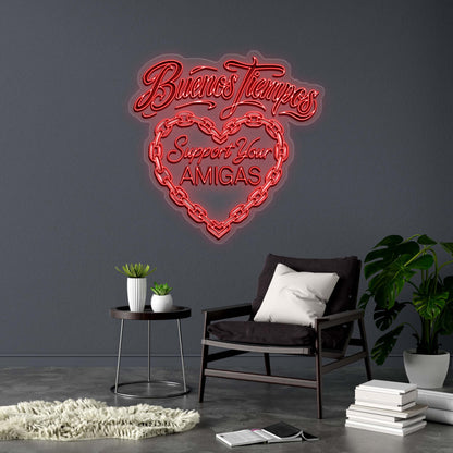 Support Your AMIGAS - Premium Neon Artwork