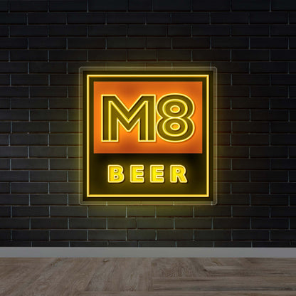 M8 Beer - Premium Neon Artwork