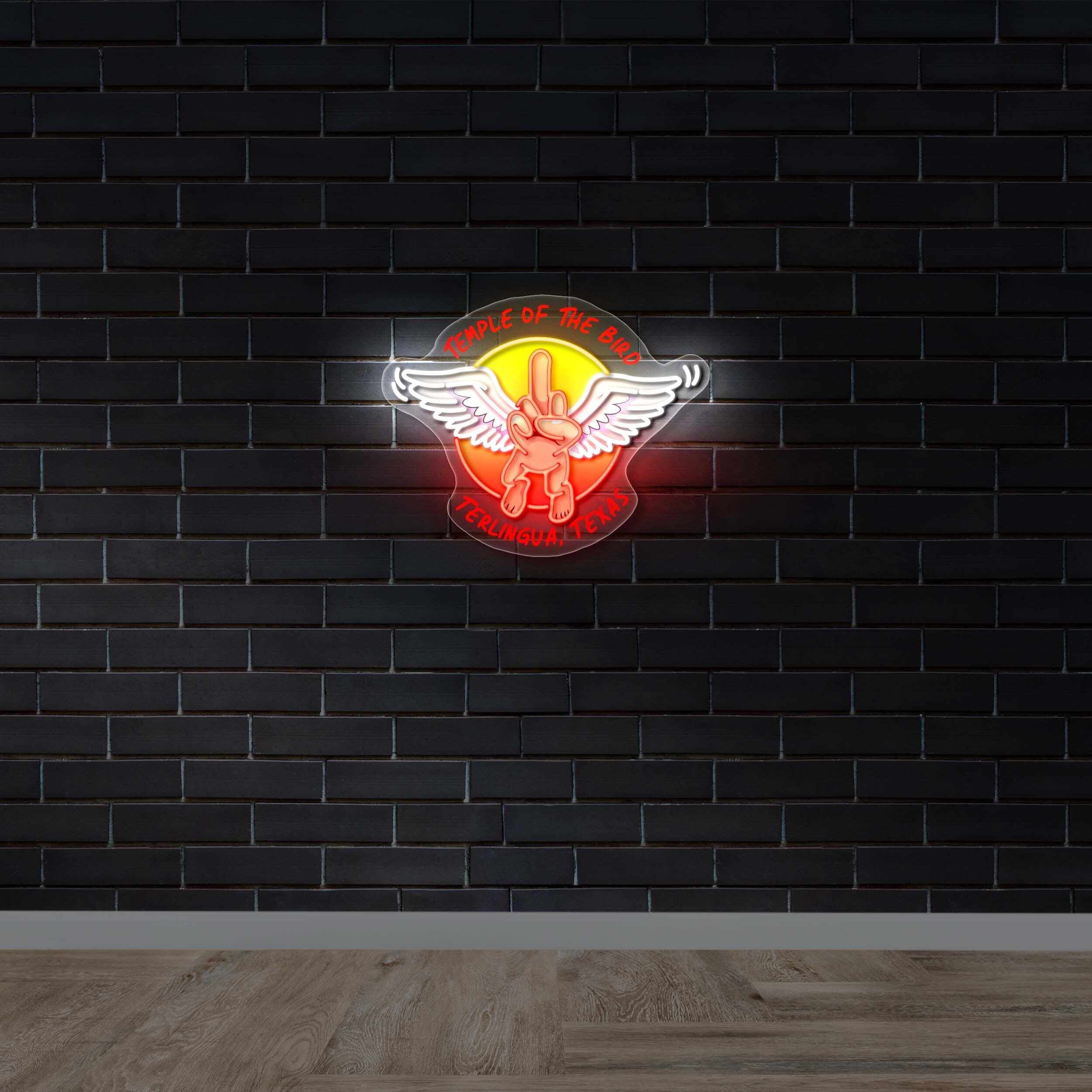 TEMPLE OF THE BIRD TERLINGUA TEXAS - Premium Neon Artwork