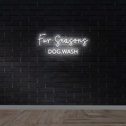 Fur Seasons Dog Wash - Premium Neon Artwork