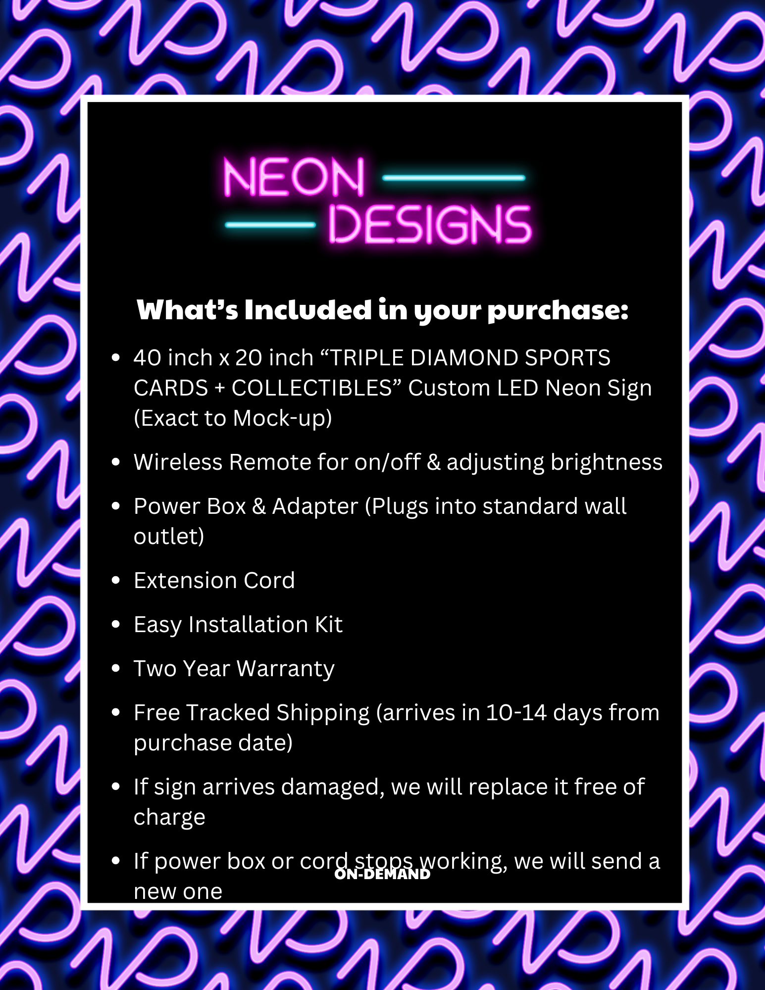 TRIPLE DIAMOND SPORTS CARDS + COLLECTIBLES - Premium Neon Artwork