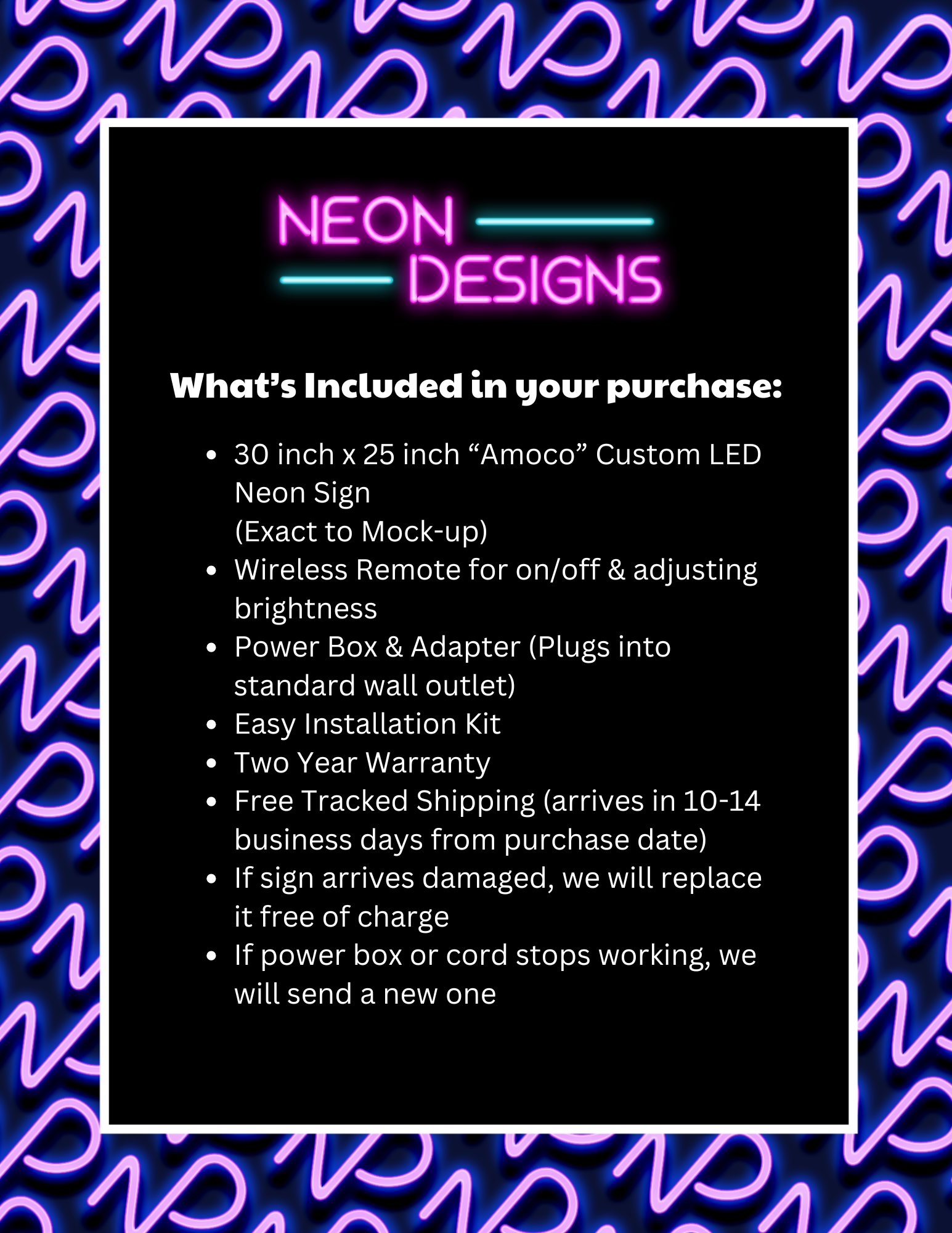 Amoco - Premium Neon Artwork