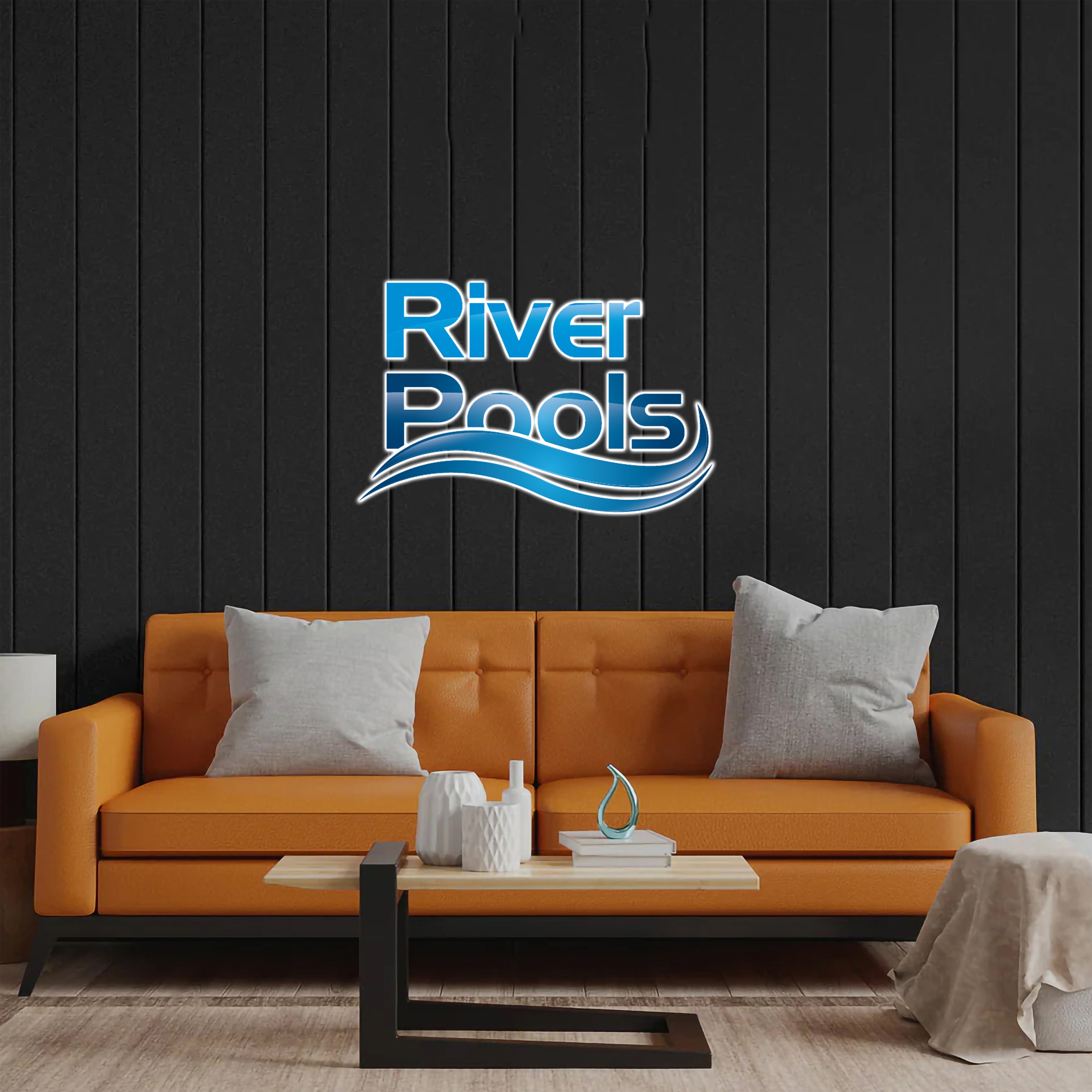 River Pools - Premium Neon Artwork