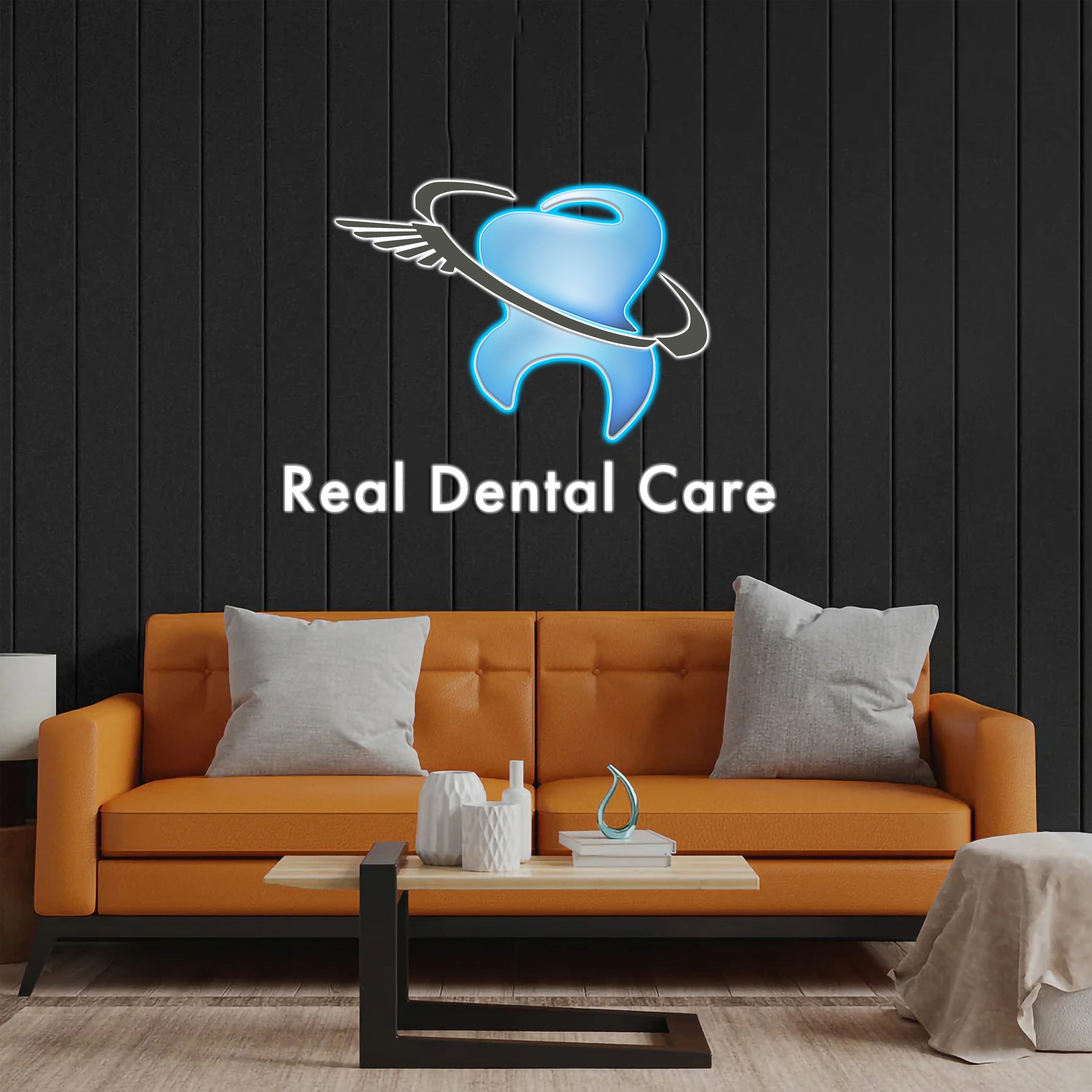 Real Dental Care - Premium Neon Artwork