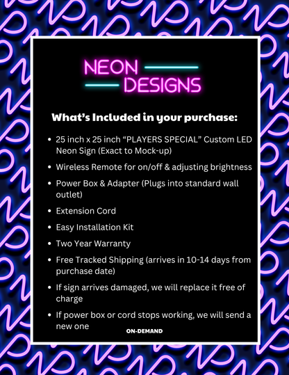 PLAYERS SPECIAL - Premium Neon Artwork