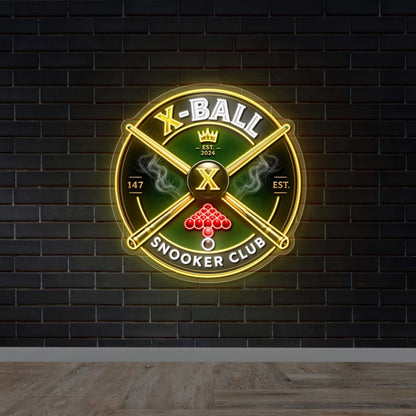 X-Ball Snooker Club - Premium Neon Artwork