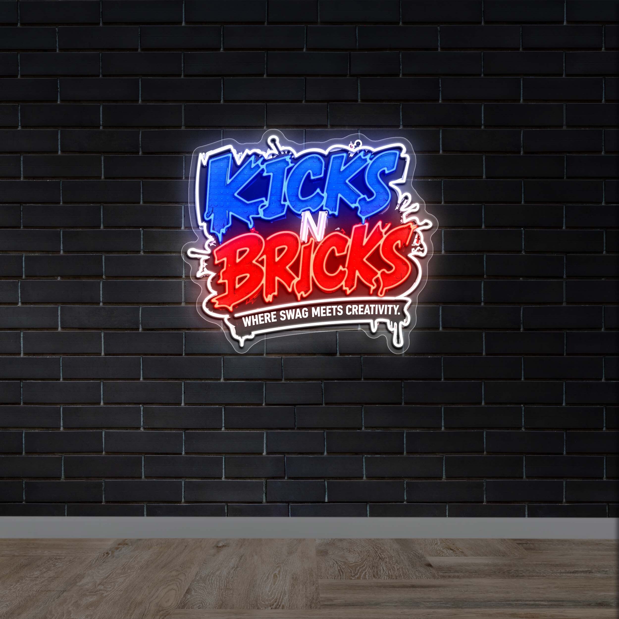 KICKS N' BRICKS - Premium Neon Artwork