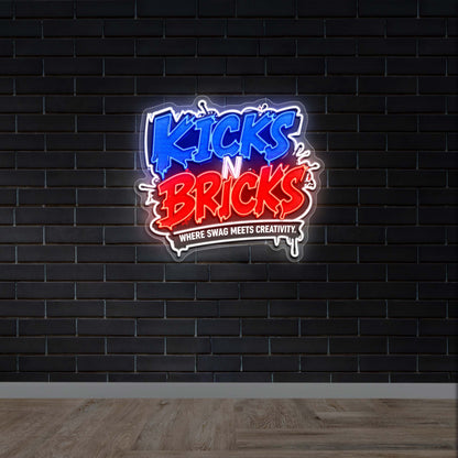KICKS N' BRICKS - Premium Neon Artwork