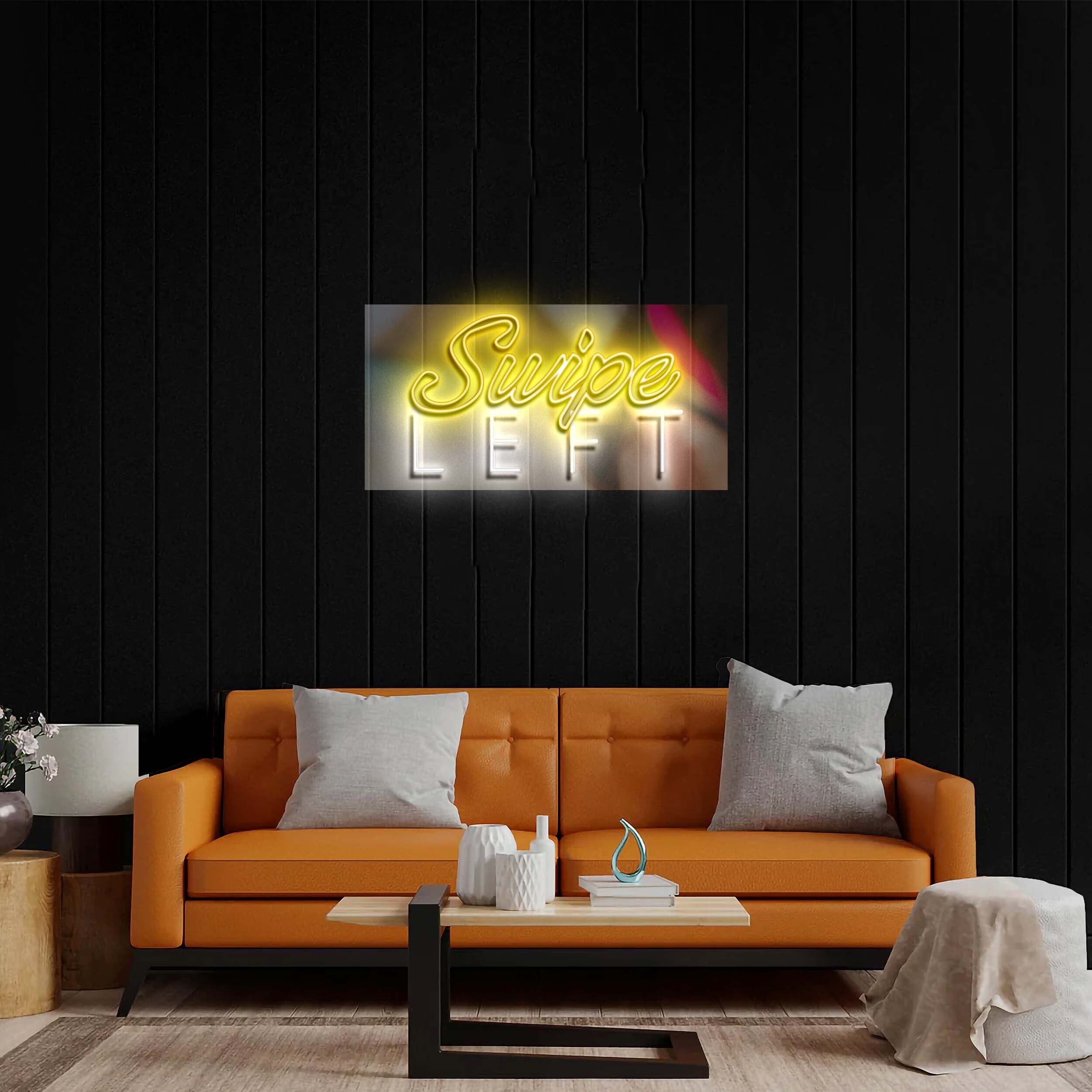 SWIPE LEFT - Premium Neon Artwork