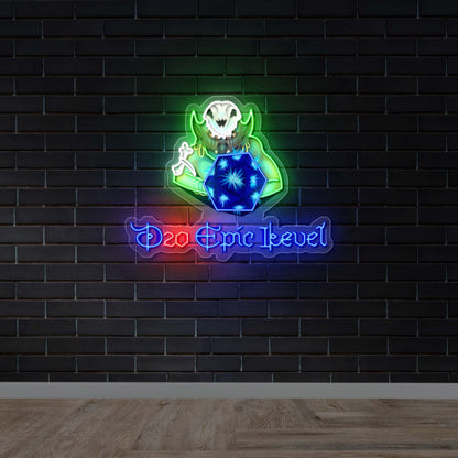 D20 Epic Level - Premium Neon Artwork