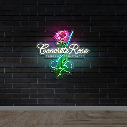 Concrete Rose - Premium Neon Artwork