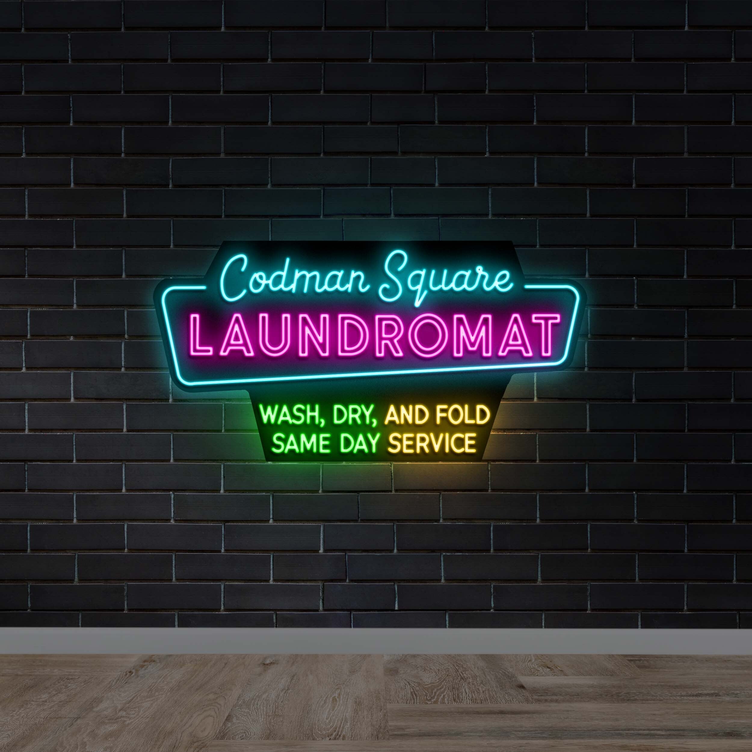 CODMAN SQUARE LAUNDROMAT - Premium Neon Artwork