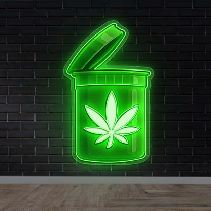 Cannabis Jar - Premium Neon Artwork