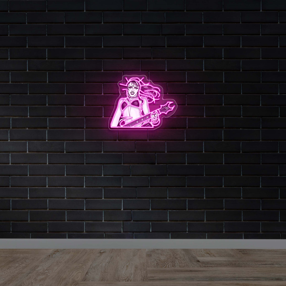 Electric Guitar Player - Premium Neon Artwork