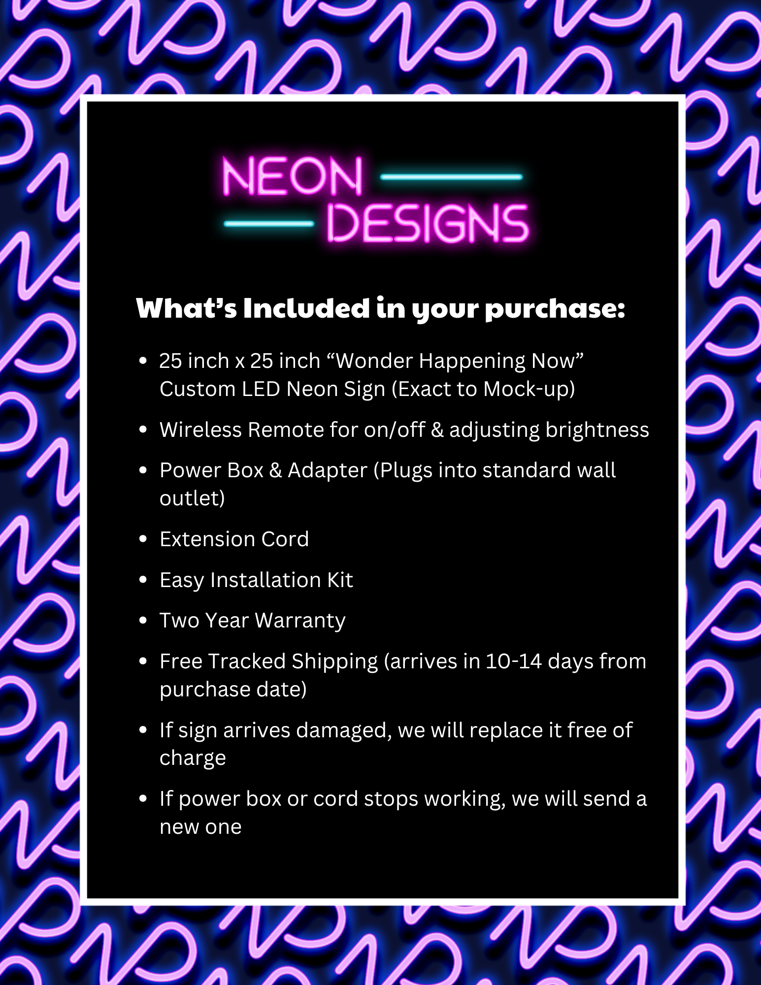 Wonder Happening Now - Premium Neon Artwork