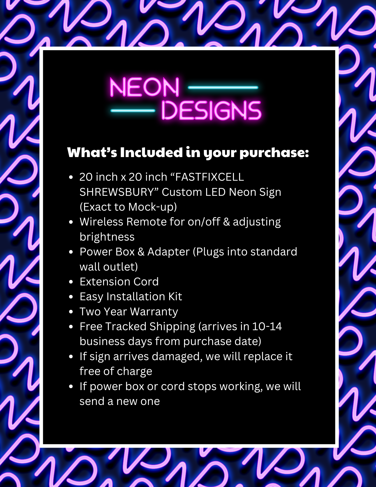 FASTFIXCELL SHREWSBURY - Premium Neon Artwork