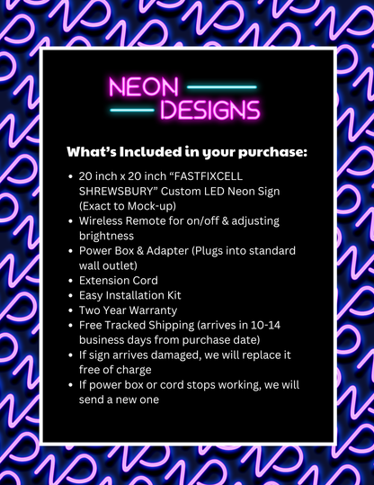 FASTFIXCELL SHREWSBURY - Premium Neon Artwork